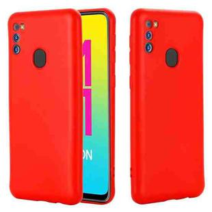 For Samsung Galaxy M21 2021 Solid Color Liquid Silicone Dropproof Full Coverage Protective Case(Red)