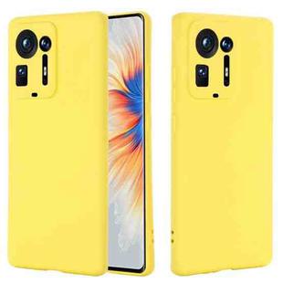 For Xiaomi Mix 4 Solid Color Liquid Silicone Dropproof Full Coverage Protective Case(Yellow)