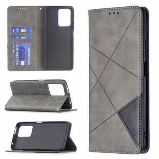 For Xiaomi Mi 11T Rhombus Texture Horizontal Flip Magnetic Leather Case with Holder & Card Slots(Grey)