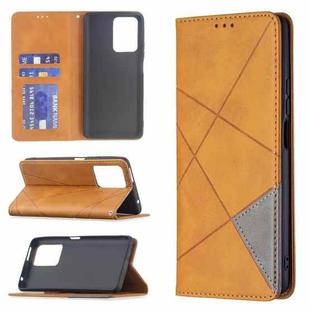 For Xiaomi Mi 11T Rhombus Texture Horizontal Flip Magnetic Leather Case with Holder & Card Slots(Yellow)