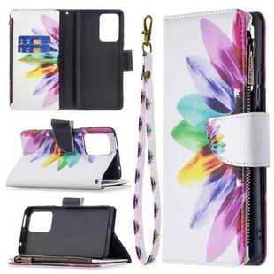 For Xiaomi Mi 11T Colored Drawing Pattern Zipper Horizontal Flip Leather Case with Holder & Card Slots & Wallet(Sun Flower)