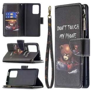 For Xiaomi Mi 11T Colored Drawing Pattern Zipper Horizontal Flip Leather Case with Holder & Card Slots & Wallet(Bear)