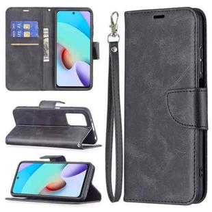 For Xiaomi Redmi 10 Retro Lambskin Texture Pure Color Horizontal Flip PU Leather Case with Holder & Card Slots & Wallet & Lanyard(Black)