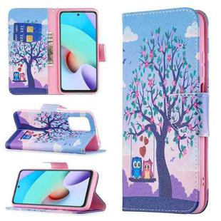 For Xiaomi Redmi 10 Colored Drawing Pattern Horizontal Flip Leather Case with Holder & Card Slots & Wallet(Owl)