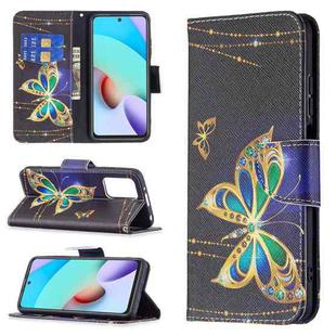 For Xiaomi Redmi 10 Colored Drawing Pattern Horizontal Flip Leather Case with Holder & Card Slots & Wallet(Big Butterfly)