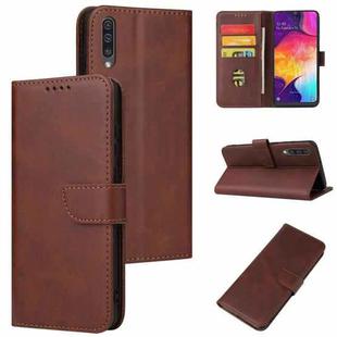 For Samsung Galaxy A50 Calf Texture Buckle Horizontal Flip Leather Case with Holder & Card Slots & Wallet(Brown)