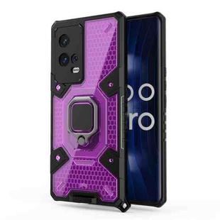 For vivo iQOO 8 Pro Space PC + TPU Ring Holder Protective Case(Purple)