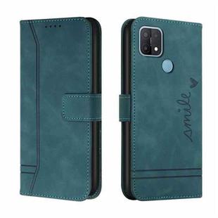For OPPO A15 Retro Skin Feel Horizontal Flip Soft TPU + PU Leather Case with Holder & Card Slots & Photo Frame(Green)