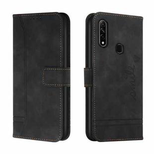For OPPO A31 Retro Skin Feel Horizontal Flip Soft TPU + PU Leather Case with Holder & Card Slots & Photo Frame(Black)