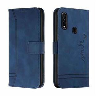 For OPPO A31 Retro Skin Feel Horizontal Flip Soft TPU + PU Leather Case with Holder & Card Slots & Photo Frame(Blue)