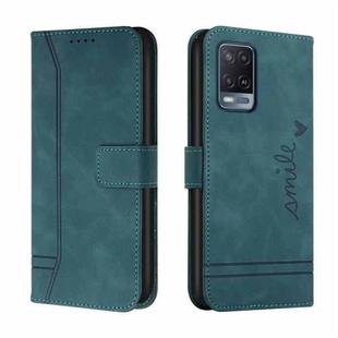 For OPPO A55 5G Retro Skin Feel Horizontal Flip Soft TPU + PU Leather Case with Holder & Card Slots & Photo Frame(Green)
