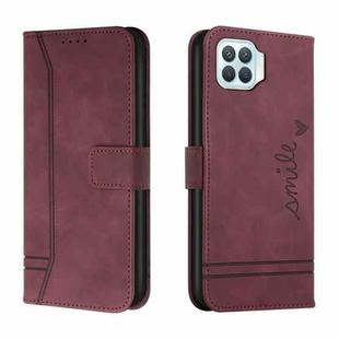 For OPPO A73 2020 Retro Skin Feel Horizontal Flip Soft TPU + PU Leather Case with Holder & Card Slots & Photo Frame(Wine Red)
