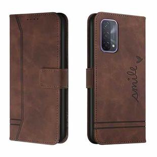 For OPPO A74 Retro Skin Feel Horizontal Flip Soft TPU + PU Leather Case with Holder & Card Slots & Photo Frame(Coffee)