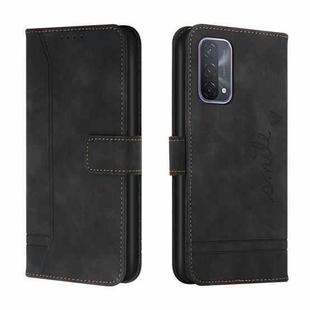 For OPPO A74 Retro Skin Feel Horizontal Flip Soft TPU + PU Leather Case with Holder & Card Slots & Photo Frame(Black)