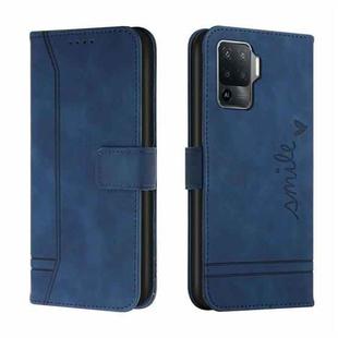 For OPPO A94 4G Retro Skin Feel Horizontal Flip Soft TPU + PU Leather Case with Holder & Card Slots & Photo Frame(Blue)