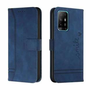 For OPPO A94 5G Retro Skin Feel Horizontal Flip Soft TPU + PU Leather Case with Holder & Card Slots & Photo Frame(Blue)