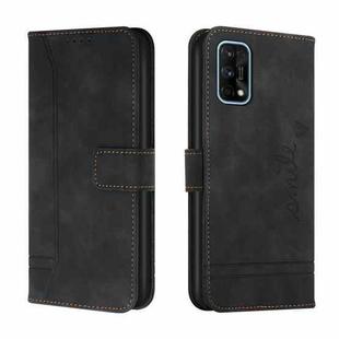 For OPPO Realme 7 Pro Retro Skin Feel Horizontal Flip Soft TPU + PU Leather Case with Holder & Card Slots & Photo Frame(Black)