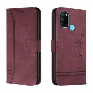 For OPPO Realme 7i Retro Skin Feel Horizontal Flip Soft TPU + PU Leather Case with Holder & Card Slots & Photo Frame(Wine Red)