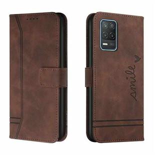 For OPPO Realme 8 5G Retro Skin Feel Horizontal Flip Soft TPU + PU Leather Case with Holder & Card Slots & Photo Frame(Coffee)