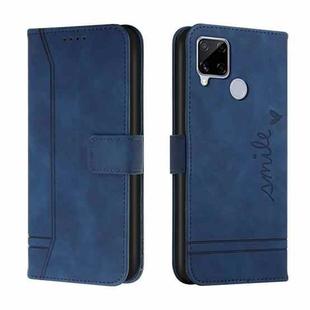 For OPPO Realme C15 Retro Skin Feel Horizontal Flip Soft TPU + PU Leather Case with Holder & Card Slots & Photo Frame(Blue)