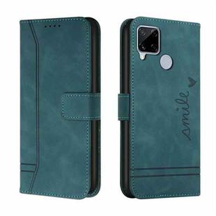 For OPPO Realme C15 Retro Skin Feel Horizontal Flip Soft TPU + PU Leather Case with Holder & Card Slots & Photo Frame(Green)