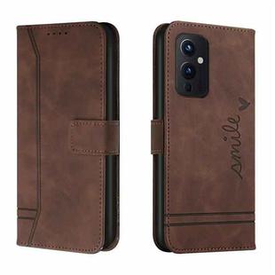 For OnePlus 9 Retro Skin Feel Horizontal Flip Soft TPU + PU Leather Case with Holder & Card Slots & Photo Frame(Coffee)