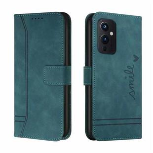 For OnePlus 9 Retro Skin Feel Horizontal Flip Soft TPU + PU Leather Case with Holder & Card Slots & Photo Frame(Dark Green)