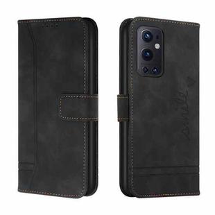 For OnePlus 9 Pro Retro Skin Feel Horizontal Flip Soft TPU + PU Leather Case with Holder & Card Slots & Photo Frame(Black)