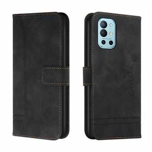For OnePlus 9R Retro Skin Feel Horizontal Flip Soft TPU + PU Leather Case with Holder & Card Slots & Photo Frame(Black)