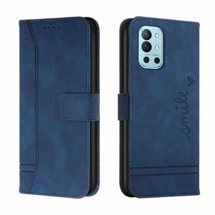 For OnePlus 9R Retro Skin Feel Horizontal Flip Soft TPU + PU Leather Case with Holder & Card Slots & Photo Frame(Blue)