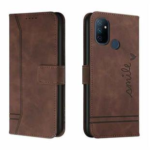 For OnePlus Nord N100 Retro Skin Feel Horizontal Flip Soft TPU + PU Leather Case with Holder & Card Slots & Photo Frame(Coffee)