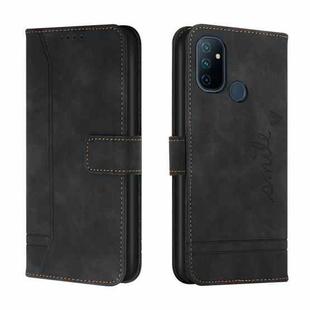 For OnePlus Nord N100 Retro Skin Feel Horizontal Flip Soft TPU + PU Leather Case with Holder & Card Slots & Photo Frame(Black)