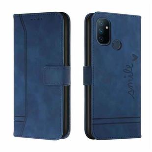 For OnePlus Nord N100 Retro Skin Feel Horizontal Flip Soft TPU + PU Leather Case with Holder & Card Slots & Photo Frame(Blue)