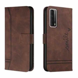 For Huawei P Smart 2021 Retro Skin Feel Horizontal Flip Soft TPU + PU Leather Case with Holder & Card Slots & Photo Frame(Coffee)