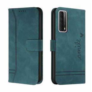 For Huawei P Smart 2021 Retro Skin Feel Horizontal Flip Soft TPU + PU Leather Case with Holder & Card Slots & Photo Frame(Green)