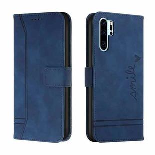 For Huawei P30 Pro Retro Skin Feel Horizontal Flip Soft TPU + PU Leather Case with Holder & Card Slots & Photo Frame(Blue)