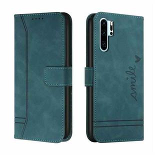 For Huawei P30 Pro Retro Skin Feel Horizontal Flip Soft TPU + PU Leather Case with Holder & Card Slots & Photo Frame(Green)
