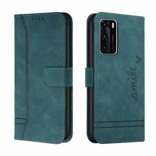 For Huawei P40 Retro Skin Feel Horizontal Flip Soft TPU + PU Leather Case with Holder & Card Slots & Photo Frame(Green)