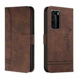 For Huawei P40 Pro Retro Skin Feel Horizontal Flip Soft TPU + PU Leather Case with Holder & Card Slots & Photo Frame(Coffee)