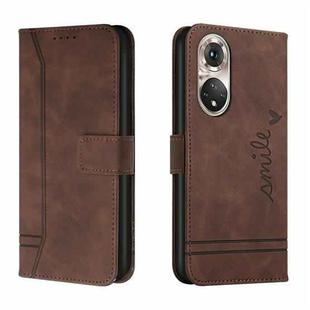 For Huawei P50 Retro Skin Feel Horizontal Flip Soft TPU + PU Leather Case with Holder & Card Slots & Photo Frame(Coffee)