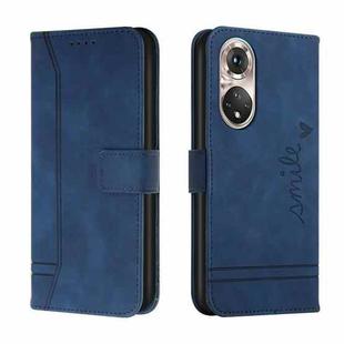 For Huawei P50 Retro Skin Feel Horizontal Flip Soft TPU + PU Leather Case with Holder & Card Slots & Photo Frame(Blue)