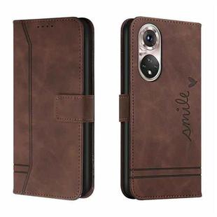 For Huawei P50 Pro Retro Skin Feel Horizontal Flip Soft TPU + PU Leather Case with Holder & Card Slots & Photo Frame(Coffee)