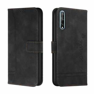For Huawei Y8p Retro Skin Feel Horizontal Flip Soft TPU + PU Leather Case with Holder & Card Slots & Photo Frame(Black)
