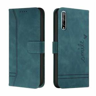 For Huawei Y8p Retro Skin Feel Horizontal Flip Soft TPU + PU Leather Case with Holder & Card Slots & Photo Frame(Green)