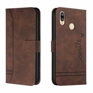 For Huawei Y9 2019 Retro Skin Feel Horizontal Flip Soft TPU + PU Leather Case with Holder & Card Slots & Photo Frame(Coffee)