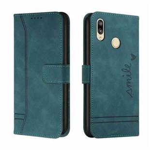 For Huawei Y9 2019 Retro Skin Feel Horizontal Flip Soft TPU + PU Leather Case with Holder & Card Slots & Photo Frame(Green)