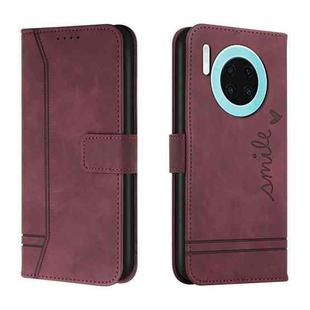For Huawei Y9a Retro Skin Feel Horizontal Flip Soft TPU + PU Leather Case with Holder & Card Slots & Photo Frame(Wine Red)