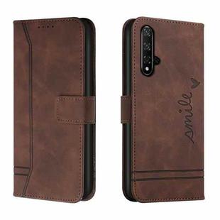 For Honor 20 Retro Skin Feel Horizontal Flip Soft TPU + PU Leather Case with Holder & Card Slots & Photo Frame(Coffee)