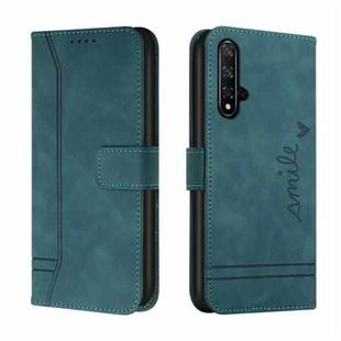 For Honor 20 Retro Skin Feel Horizontal Flip Soft TPU + PU Leather Case with Holder & Card Slots & Photo Frame(Green)