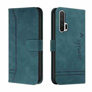 For Honor 20 Pro Retro Skin Feel Horizontal Flip Soft TPU + PU Leather Case with Holder & Card Slots & Photo Frame(Green)